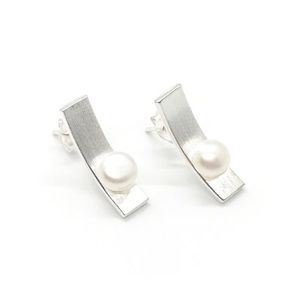 [#A012] 925 Silver Pearl Push Back Earrings